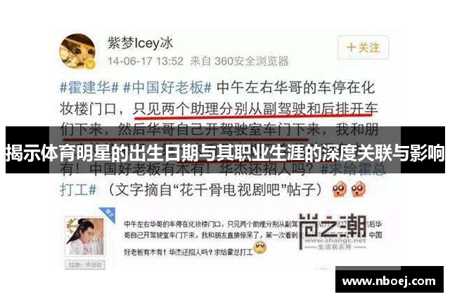 揭示体育明星的出生日期与其职业生涯的深度关联与影响